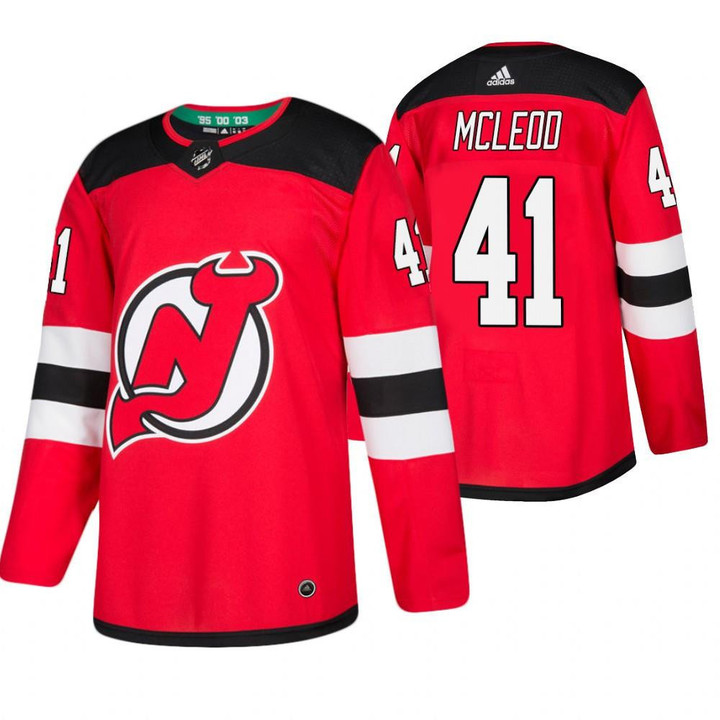 New Jersey Devils Michael McLeod #41 Home Red Jersey Jersey