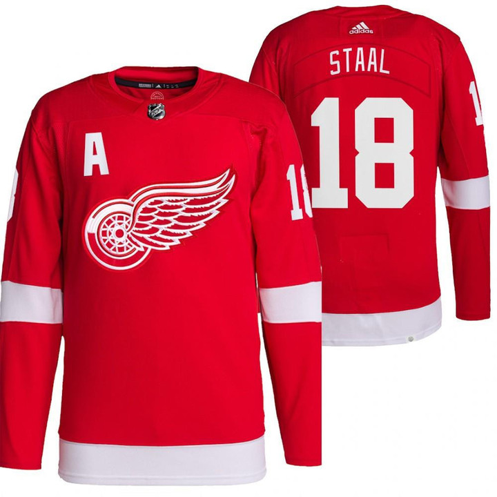 Detroit Red Wings #18 Marc Staal Home Red Jersey 2021-22 Pro Jersey