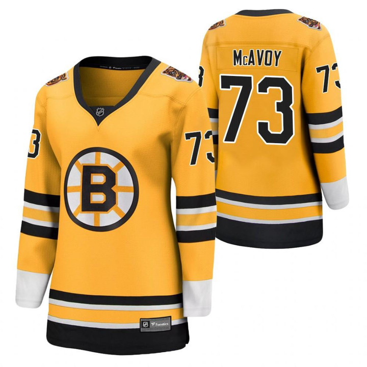 Boston Bruins Charlie McAvoy #73 2021 Special Edition Jersey Women Gold Jersey