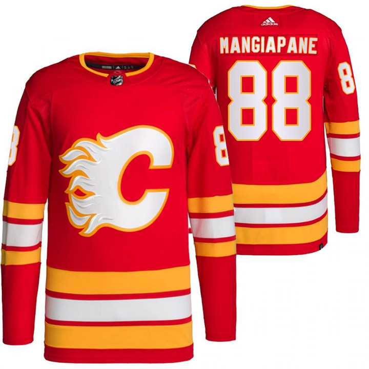 Calgary Flames #88 Andrew Mangiapane Home Red Jersey 2021-22 Primegreen Jersey
