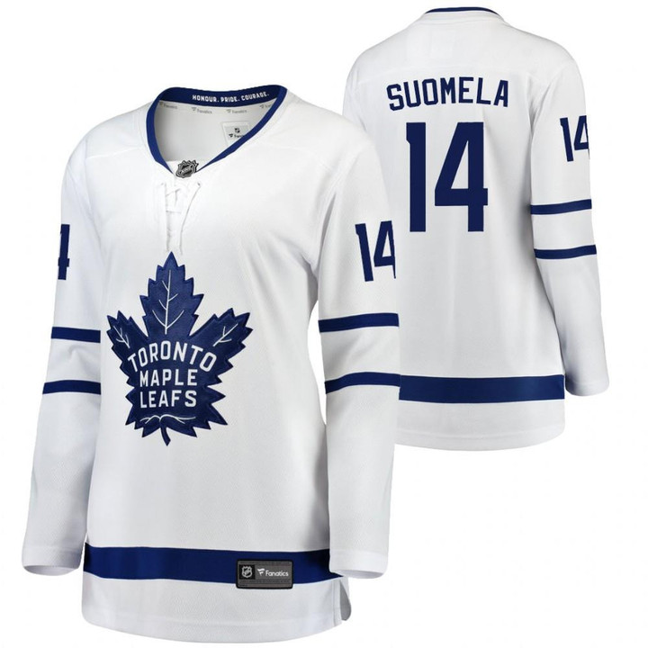 Toronto Maple Leafs Antti Suomela #14 2021 Away Women White Jersey Jersey