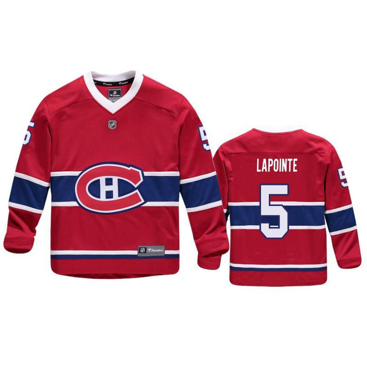 Montreal Canadiens Guy Lapointe #5 Player Home Red Jersey -Youth Jersey