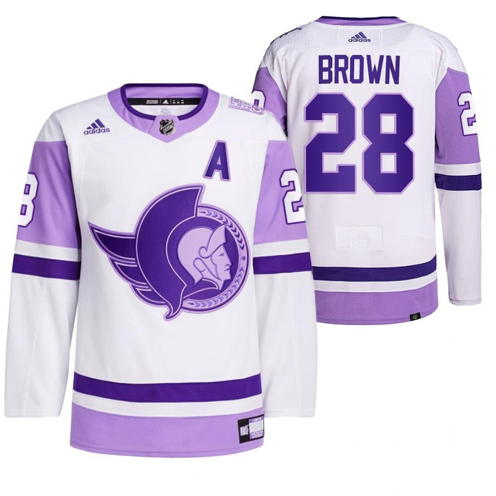 Connor Brown 2021 HockeyFightsCancer Ottawa Senators White #28 Primegreen Jersey Jersey