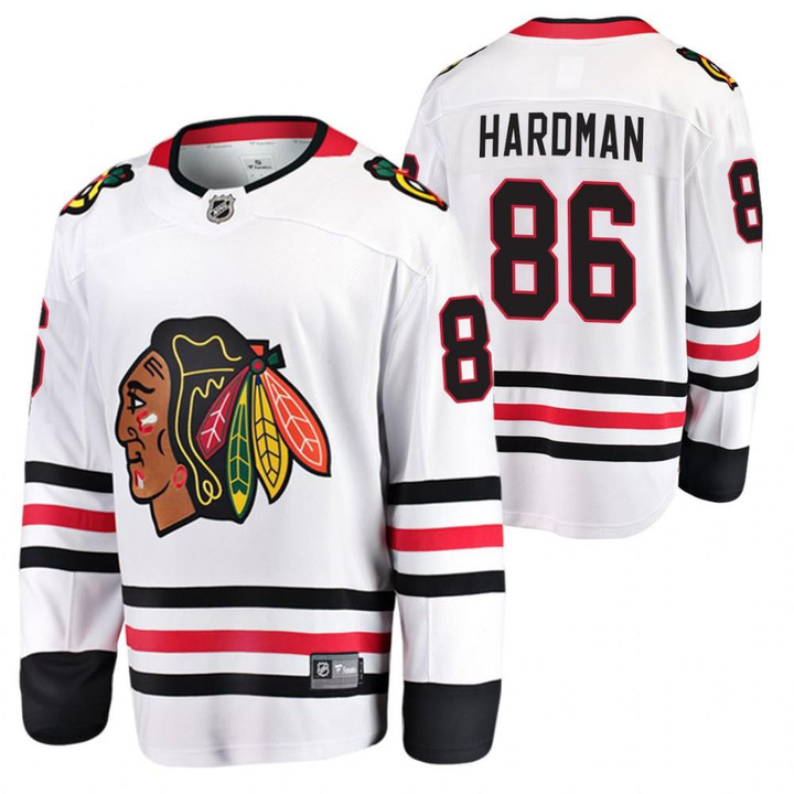 Chicago Blackhawks Mike Hardman #86 2021 Jersey White Away Jersey Jersey
