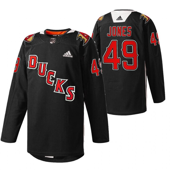 Anaheim Ducks Max Jones 2022 Angels Night Black #49 Jersey Practice Jersey