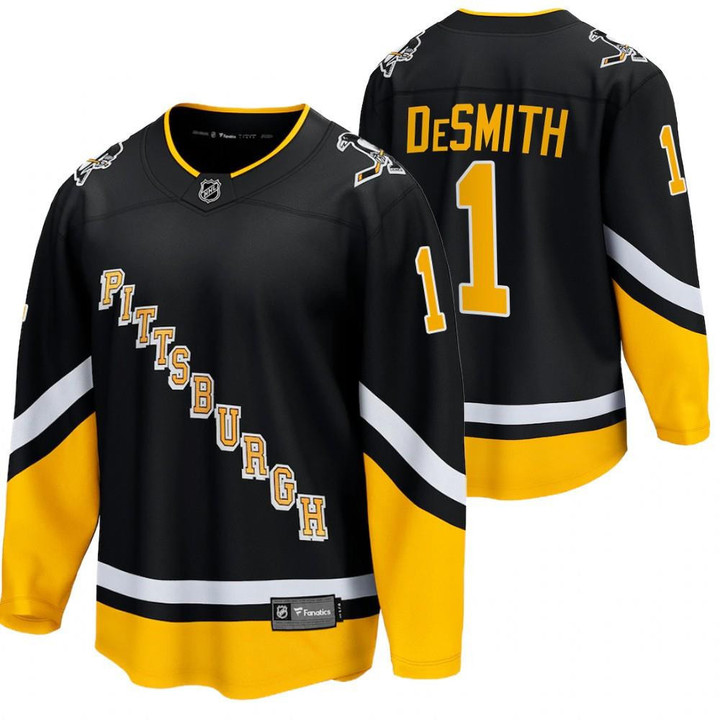 Pittsburgh Penguins #1 Casey DeSmith Alternate 2021-22 Premier Breakaway Black Jersey Jersey