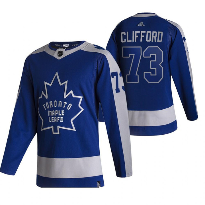Toronto Maple Leafs Kyle Clifford #73 Blue 2021 Reverse Retro Jersey Special Edition Jersey