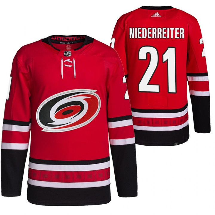 2021-22 Carolina Hurricanes Nino Niederreiter #21 Red Home Primegreen Pro Jersey Jersey