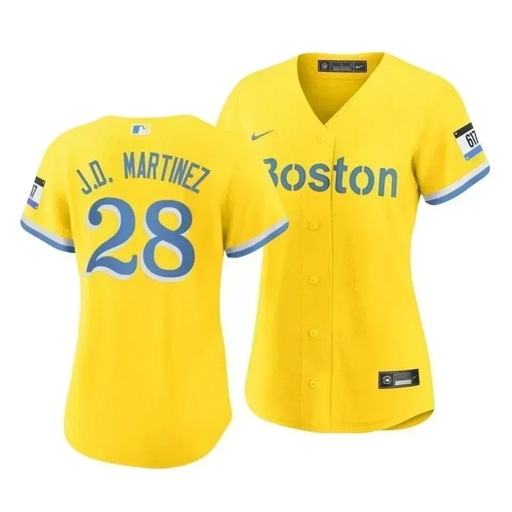 Red Sox J.d. Martinez #28 2021 City Connect Gold Women's Jersey
