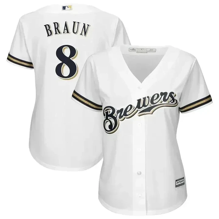 Ryan Braun Milwaukee Brewers Majestic Women's Alternate Cool Base Player Jersey - White