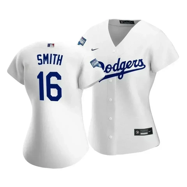 Dodgers Will Smith #16 2020 World Series Champions White Home Women's Jersey Jersey