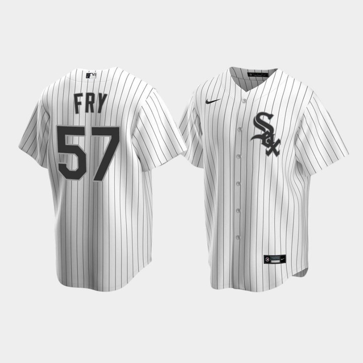 Men's Chicago White Sox #57 Jace Fry White Home Jersey Jersey