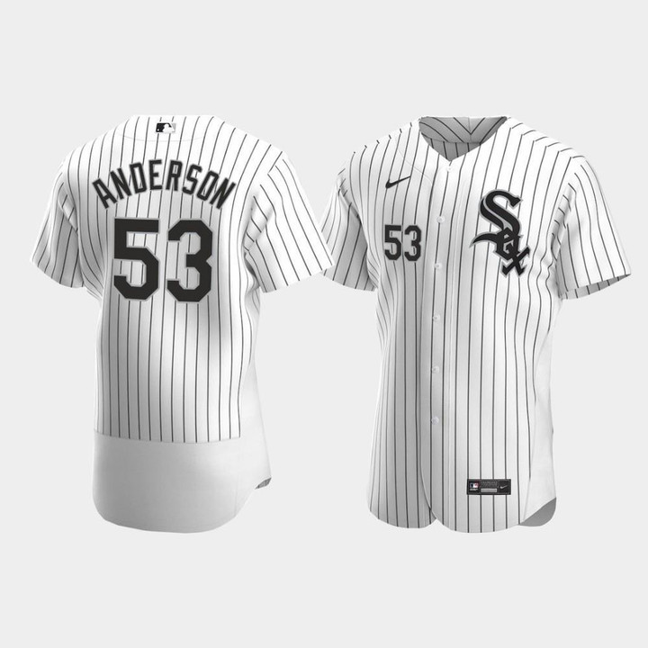 Men's Chicago White Sox #53 Drew Anderson White Home Jersey Jersey