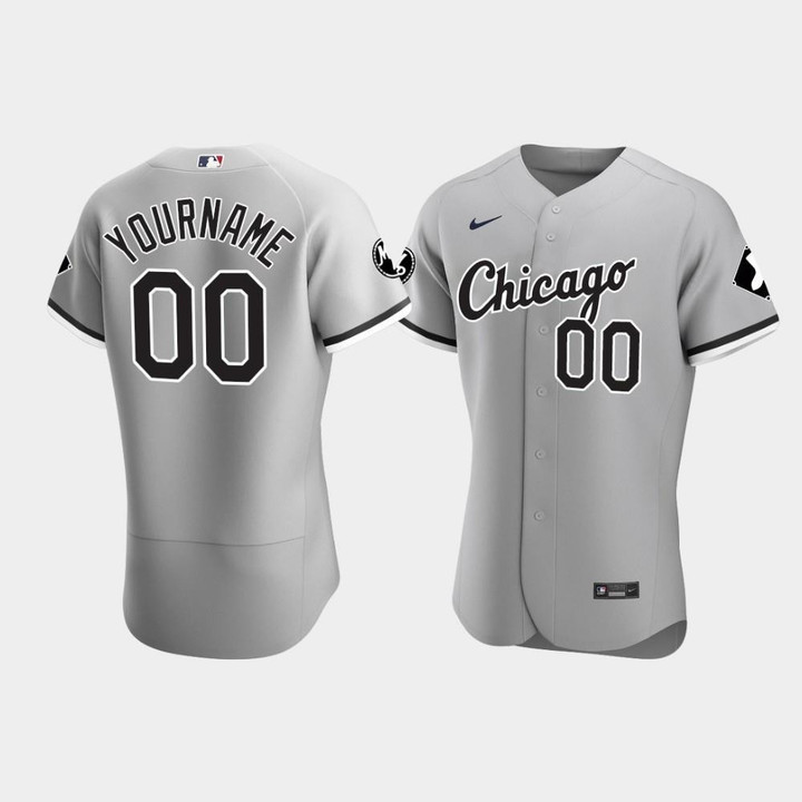 Men's Chicago White Sox Custom Gray MR Patch Player Jersey Jersey