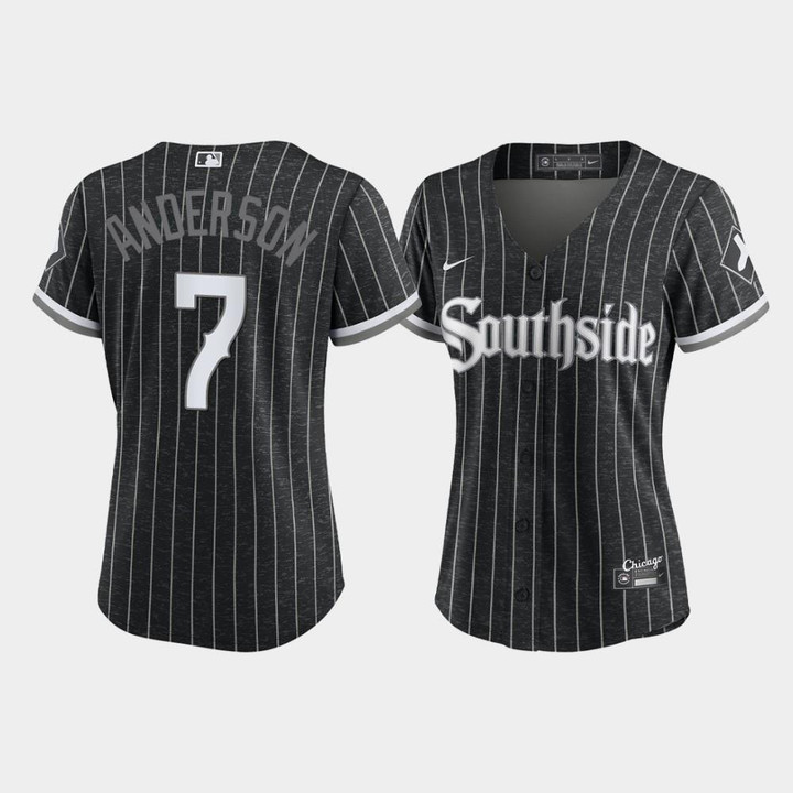 Women's Chicago White Sox Tim Anderson #7 Black 2021 City Connect Jersey Jersey