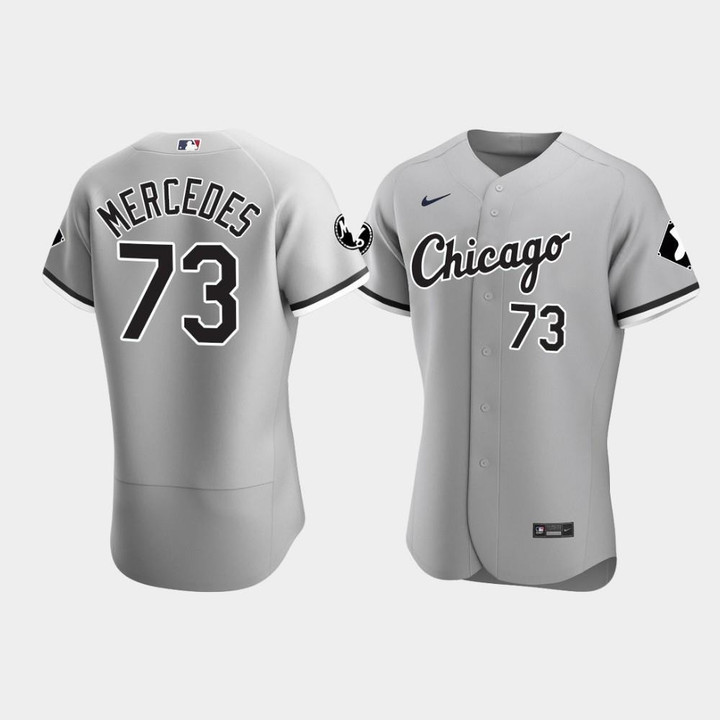 Men's Chicago White Sox Yermin Mercedes #73 Gray MR Patch Player Jersey Jersey