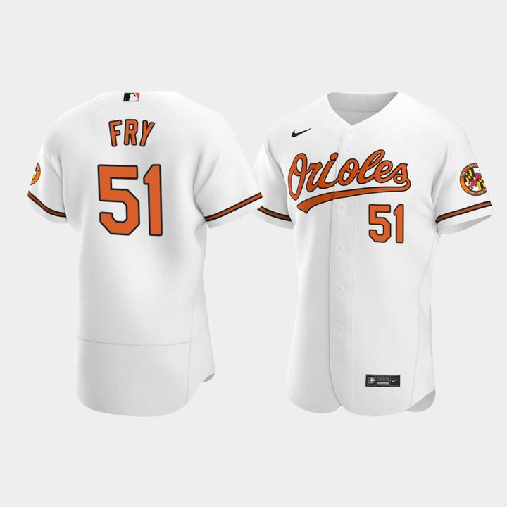 Paul Fry #51 Baltimore Orioles White Home Jersey Jersey