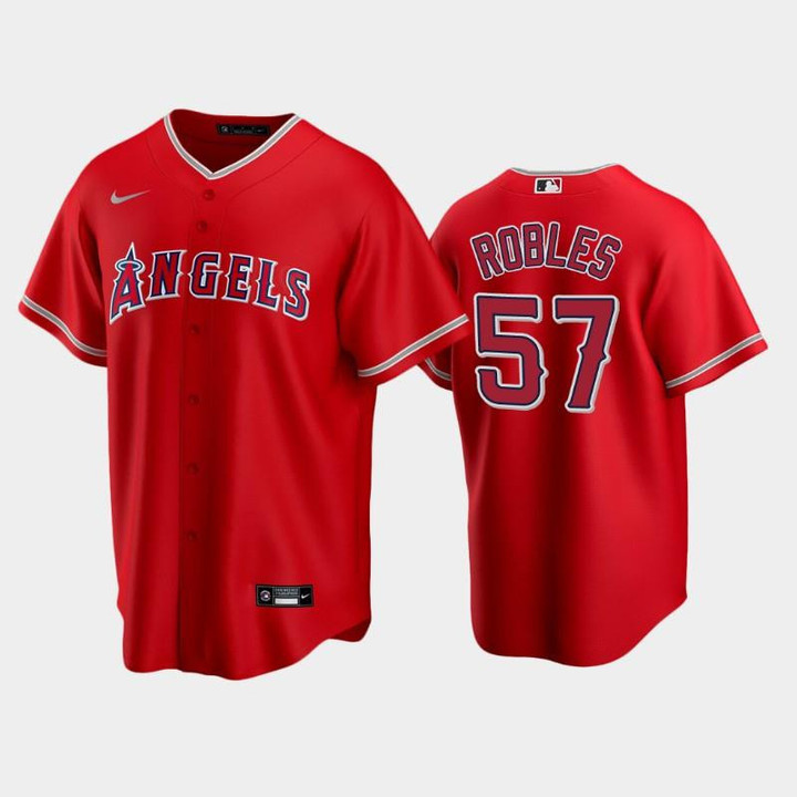 Red Los Angeles Angels Alternate #57 Hansel Robles Jersey Jersey