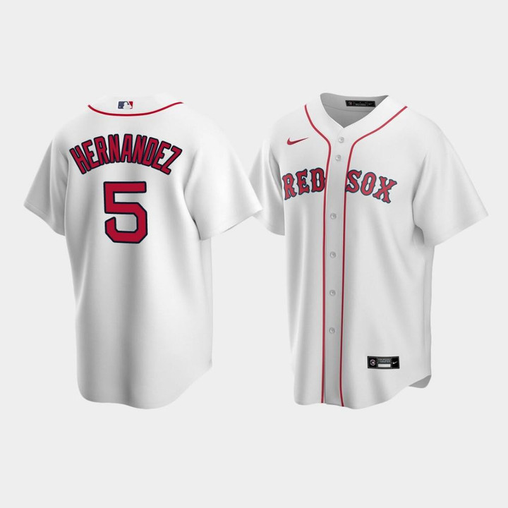 Men's Boston Red Sox Enrique Hernandez #5 White Home Jersey Jersey
