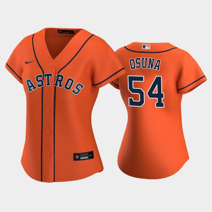 Astros #54 Roberto Osuna Orange Women's Alternate Jersey Jersey