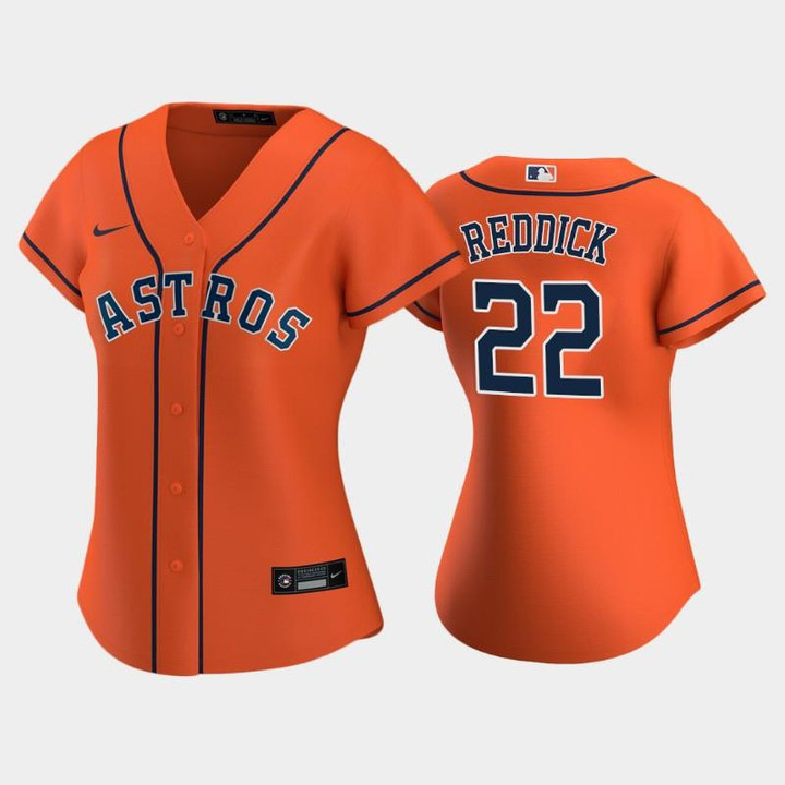 Astros #22 Josh Reddick Orange Women's Alternate Jersey Jersey