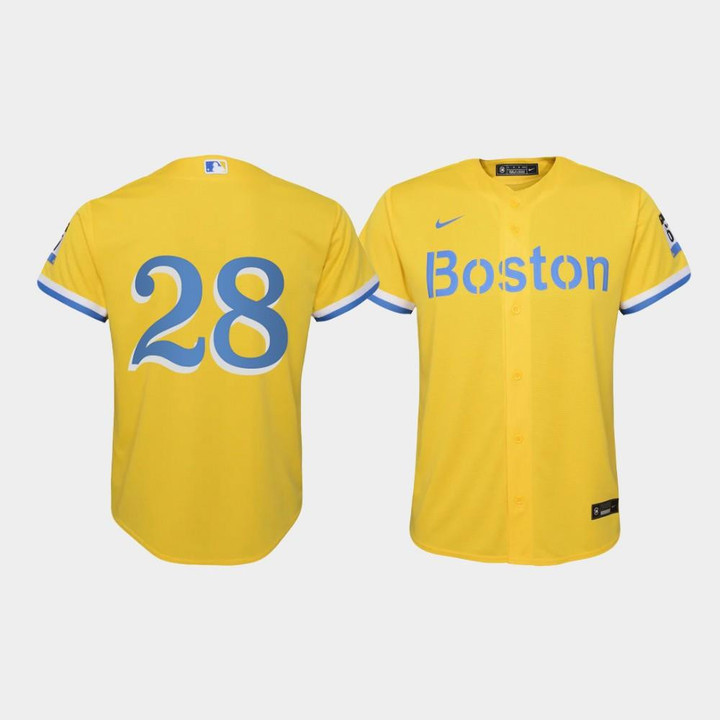 Youth Boston Red Sox J.D.Martinez #28 Gold 2021 City Connect Jersey Jersey