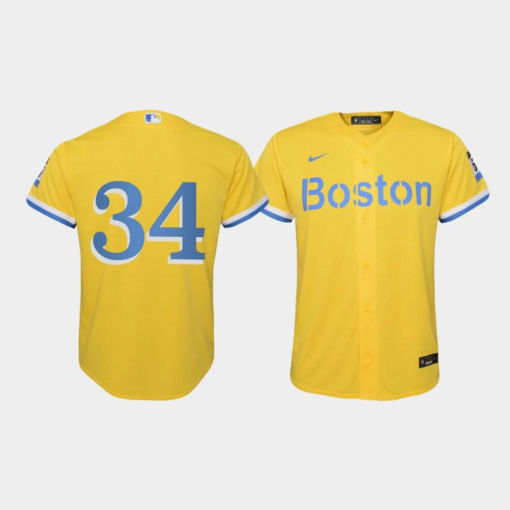 Youth Boston Red Sox David Ortiz #34 Gold 2021 City Connect Jersey Jersey