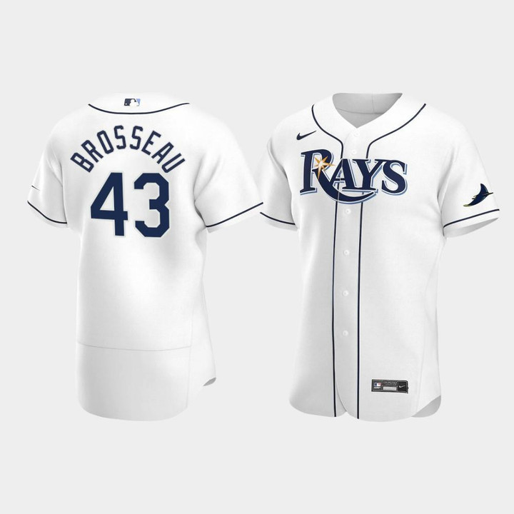 Men's Tampa Bay Rays #43 Mike Brosseau White Home Jersey Jersey
