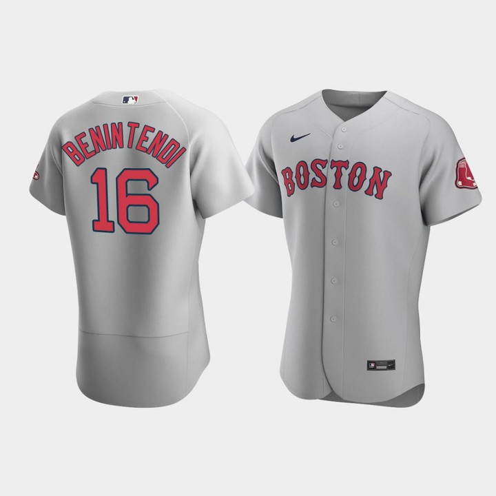 Men's Boston Red Sox #16 Andrew Benintendi Gray Road Jersey Jersey