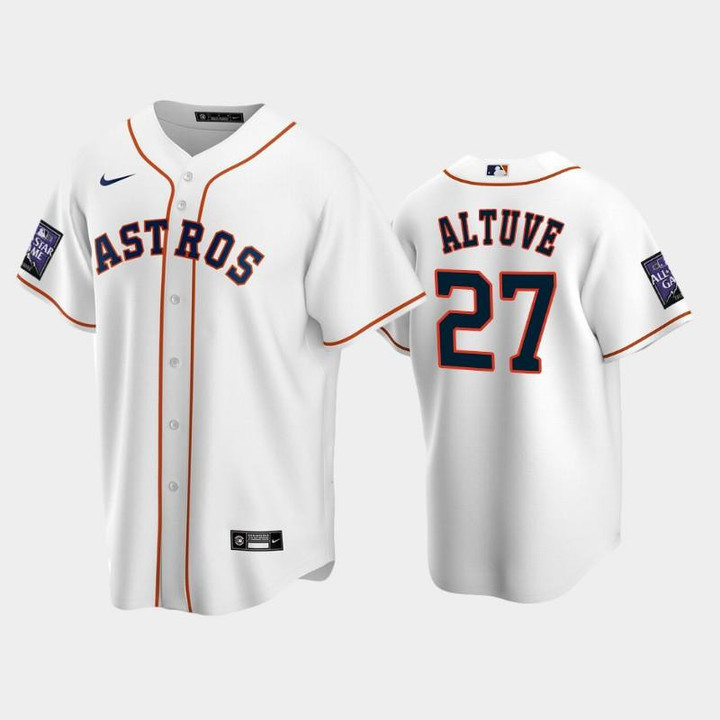 White Home Houston Astros #27 Jose Altuve Jersey 2021 All-Star Game Jersey