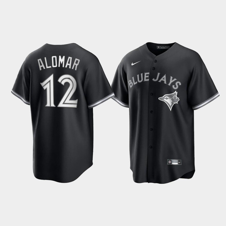 Toronto Blue Jays Roberto Alomar #12 Black White 2021 All Black Fashion Jersey Jersey
