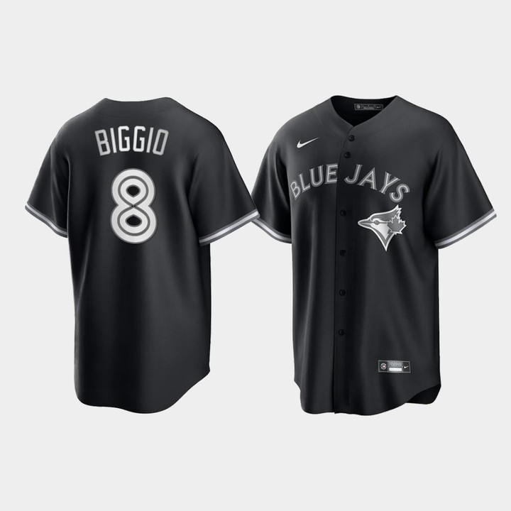 Toronto Blue Jays Cavan Biggio #8 Black White 2021 All Black Fashion Jersey Jersey