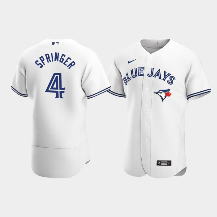 George Springer #4 Toronto Blue Jays White Home Jersey Jersey