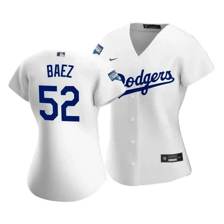 Dodgers Pedro Baez #52 2020 World Series Champions White Home Women's Jersey