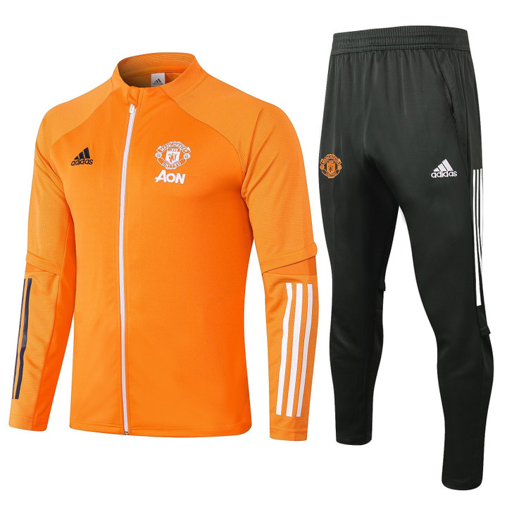 2021 Manchester United Orange Training Anthem Jacket Tracksuit