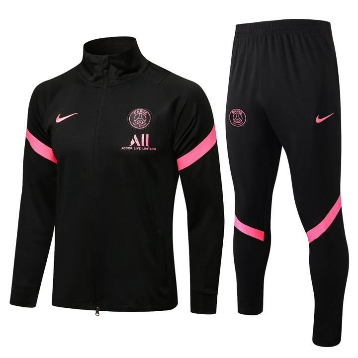 2021/22 Paris Saint German Black Pink Training Anthem Jacket Tracksuit