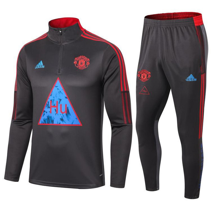 Manchester United Training Top-Grey Black Tracksuit 2021/22