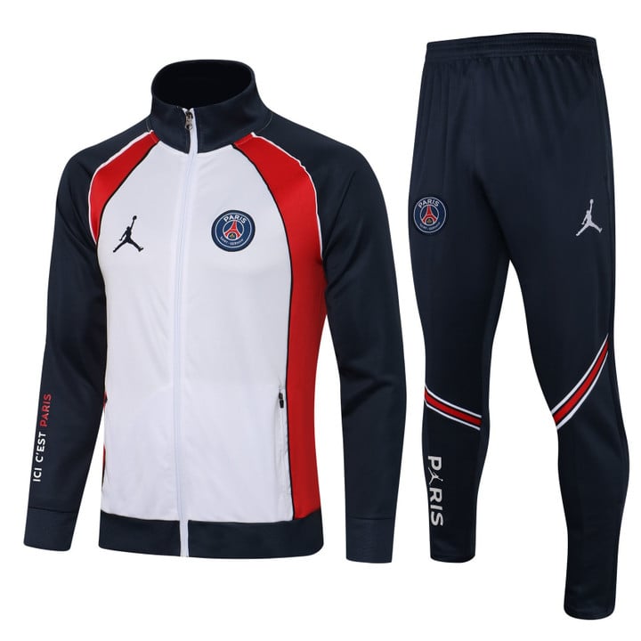 Jordan 2022 Paris Saint Germain White/Red/Navy Training Anthem Jacket Tracksuit