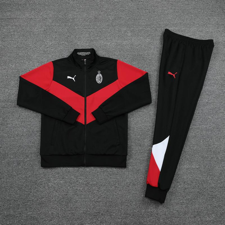2021/22 A.C. Milan Training Anthem Jacket Tracksuit Black And Red Classic