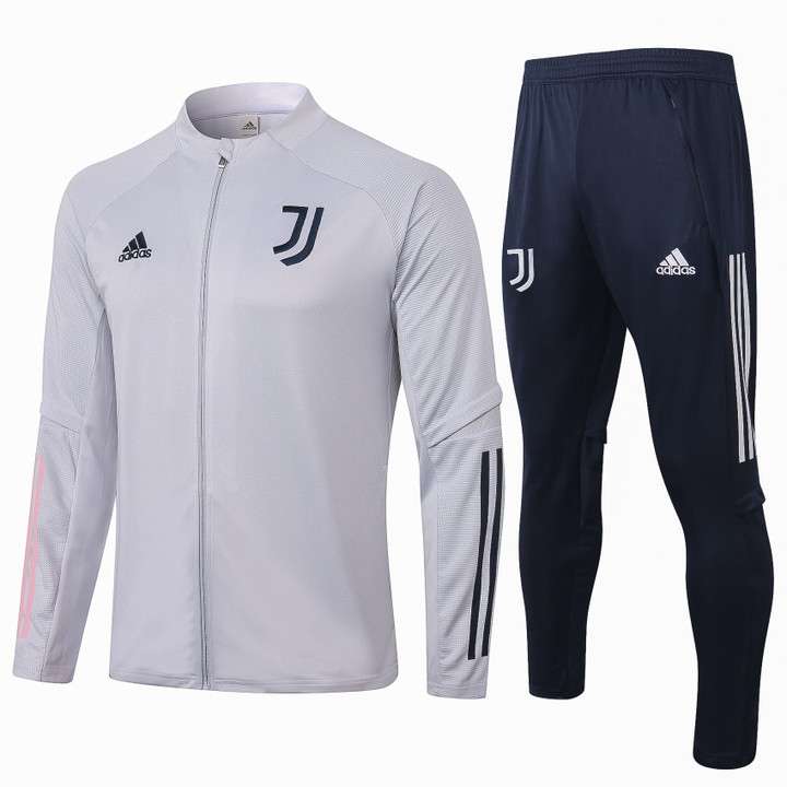 2021 Juventus Light Gray Training Anthem Jacket Tracksuit