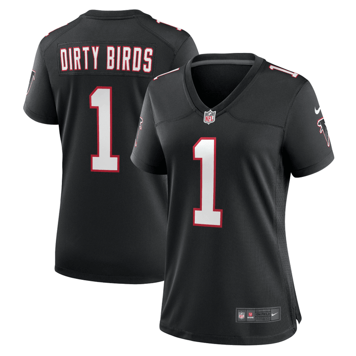 Dirty Birds Atlanta Falcons Women's Throwback Game Jersey - Black Jersey