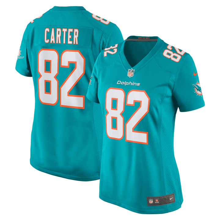 Cethan Carter Miami Dolphins Women's Game Jersey - Aqua Jersey