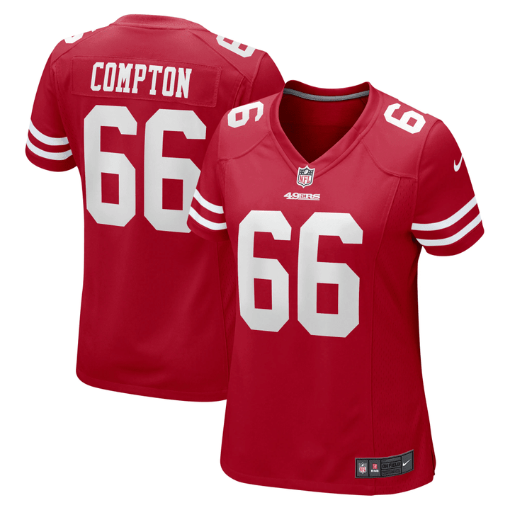 Tom Compton San Francisco 49ers Women's Game Jersey - Scarlet Jersey