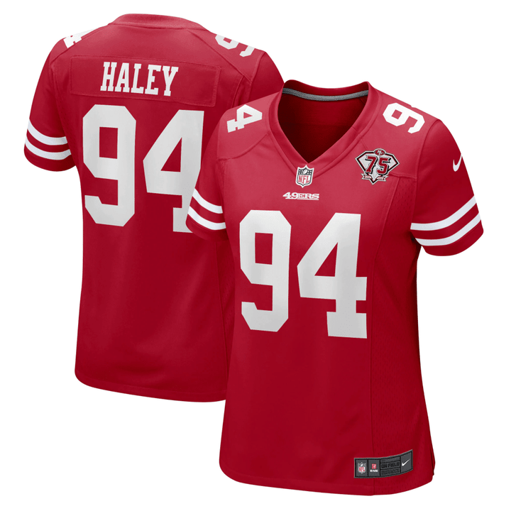 Charles Haley San Francisco 49ers Women's 75th Anniversary Retired Player Game Jersey - Scarlet Jersey