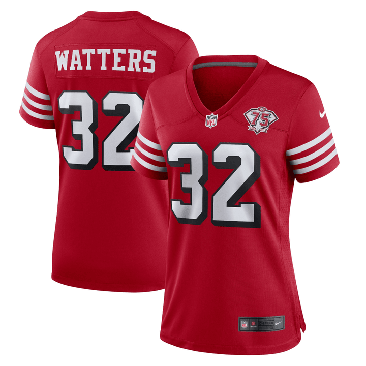 Ricky Watters San Francisco 49ers Women's 75th Anniversary Alternate Retired Player Game Jersey - Scarlet Jersey