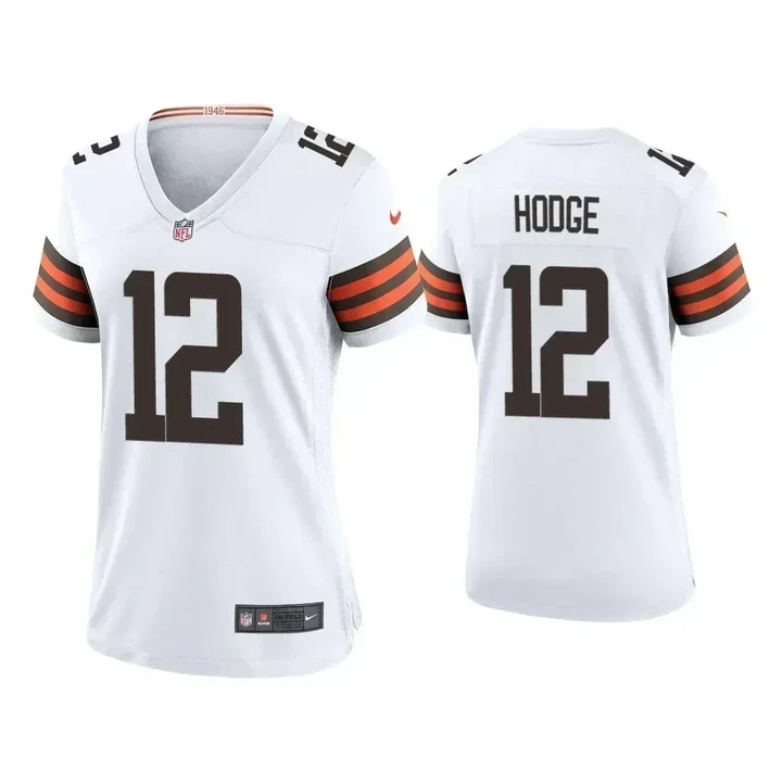 Women's Khadarel Hodge Cleveland Browns White Game Jersey