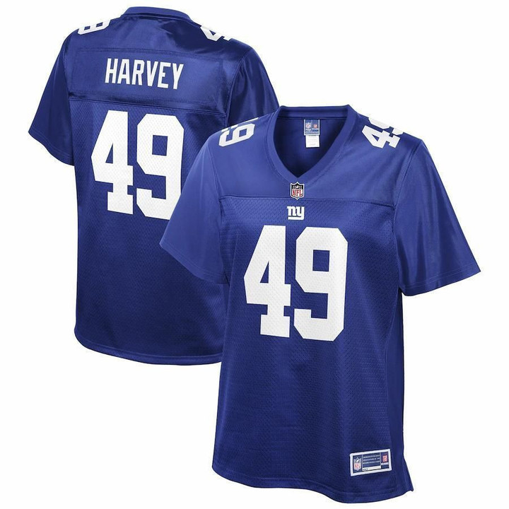 Nate Harvey New York Giants Pro Line Women's Team Player Jersey - Royal