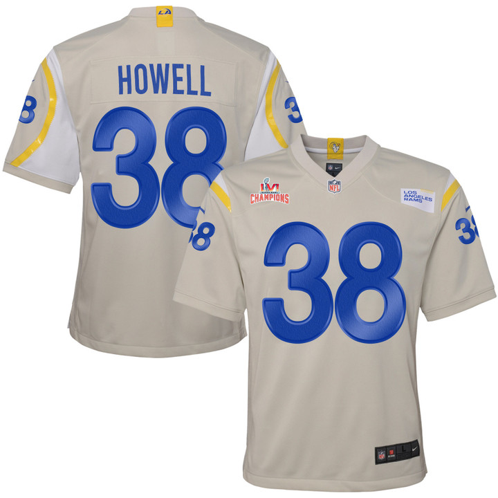 Super Bowl LVI Champions Los Angeles Rams Buddy Howell #38 Bone Youth's Jersey Jersey