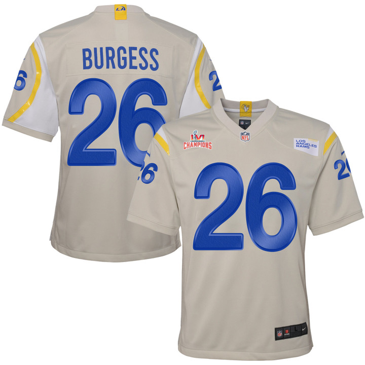 Super Bowl LVI Champions Los Angeles Rams Terrell Burgess #26 Bone Youth's Jersey Jersey