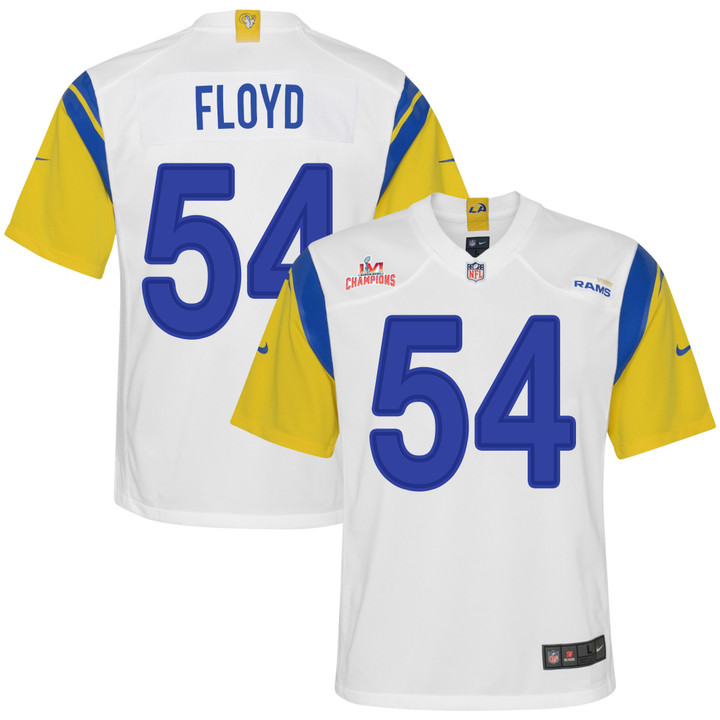 Super Bowl LVI Champions Los Angeles Rams Leonard Floyd #54 White Youth's Jersey Jersey